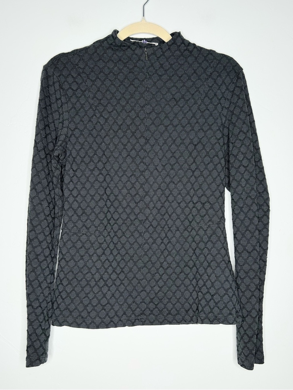 ibex Gray Textured Half Zip Mock Neck Merino Wool Baselayer Pullover Size Small